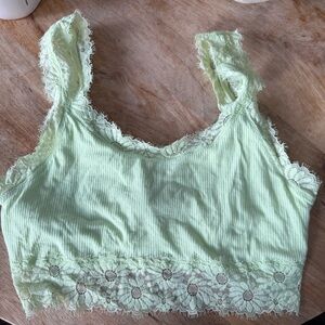 Aerie Lace Trim Ribbed Bralette